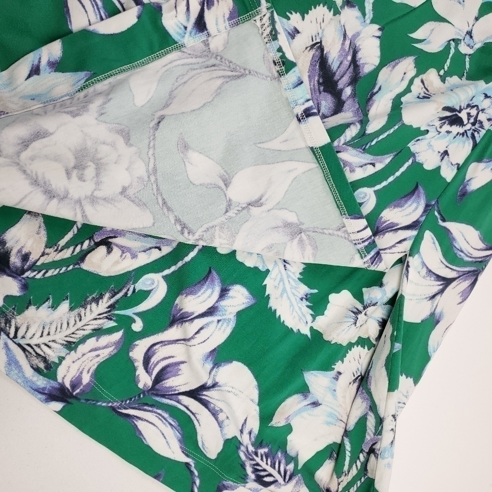 Soft Surroundings Green Floral Rouge Wrap Dress size Xs - Picture 8 of 13